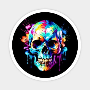 Colored Skull Design in Vibrant Vector Style Magnet